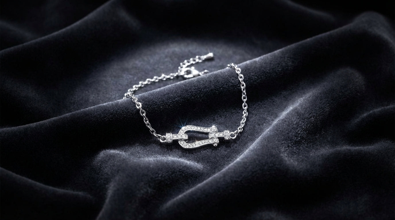 Pavé Lock Chain Bracelet – Gold & Silver