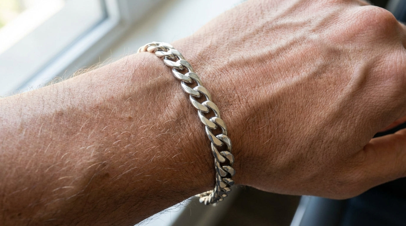 Men’s Silver Cuban Chain Bracelet