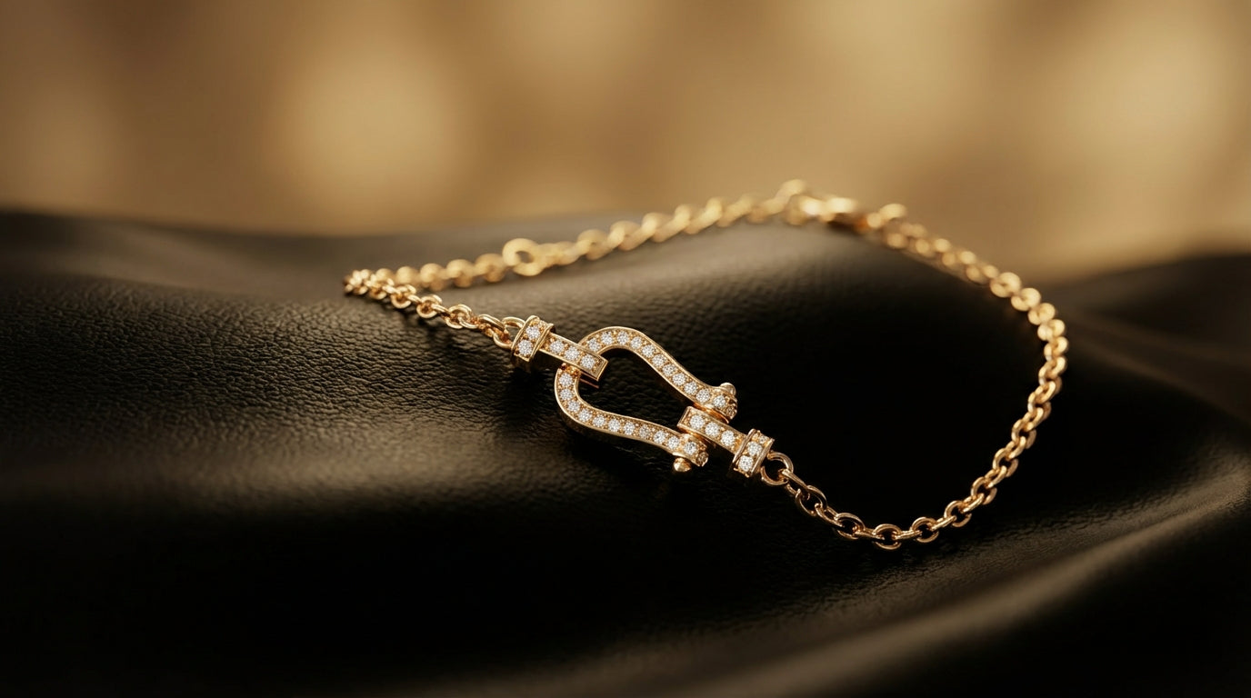 Pavé Lock Chain Bracelet – Gold & Silver
