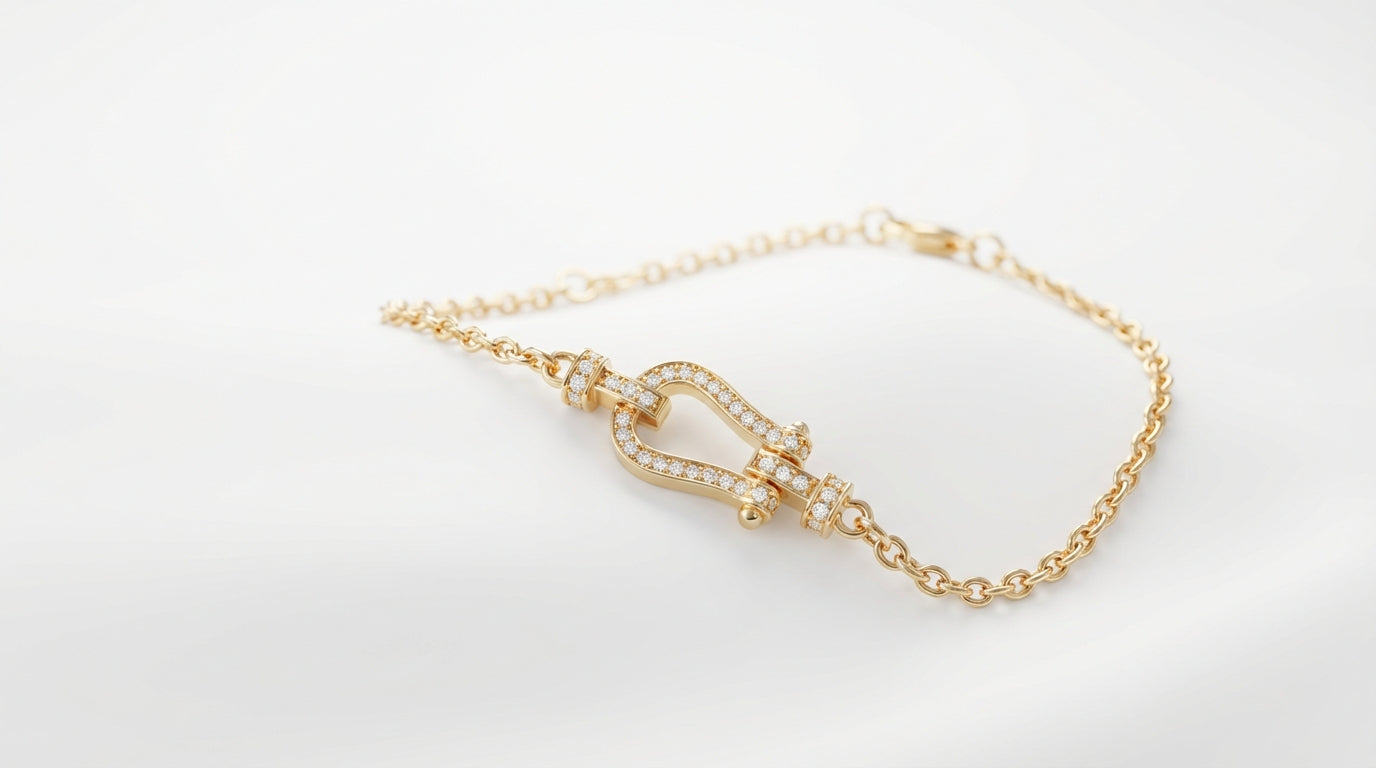 Pavé Lock Chain Bracelet – Gold & Silver