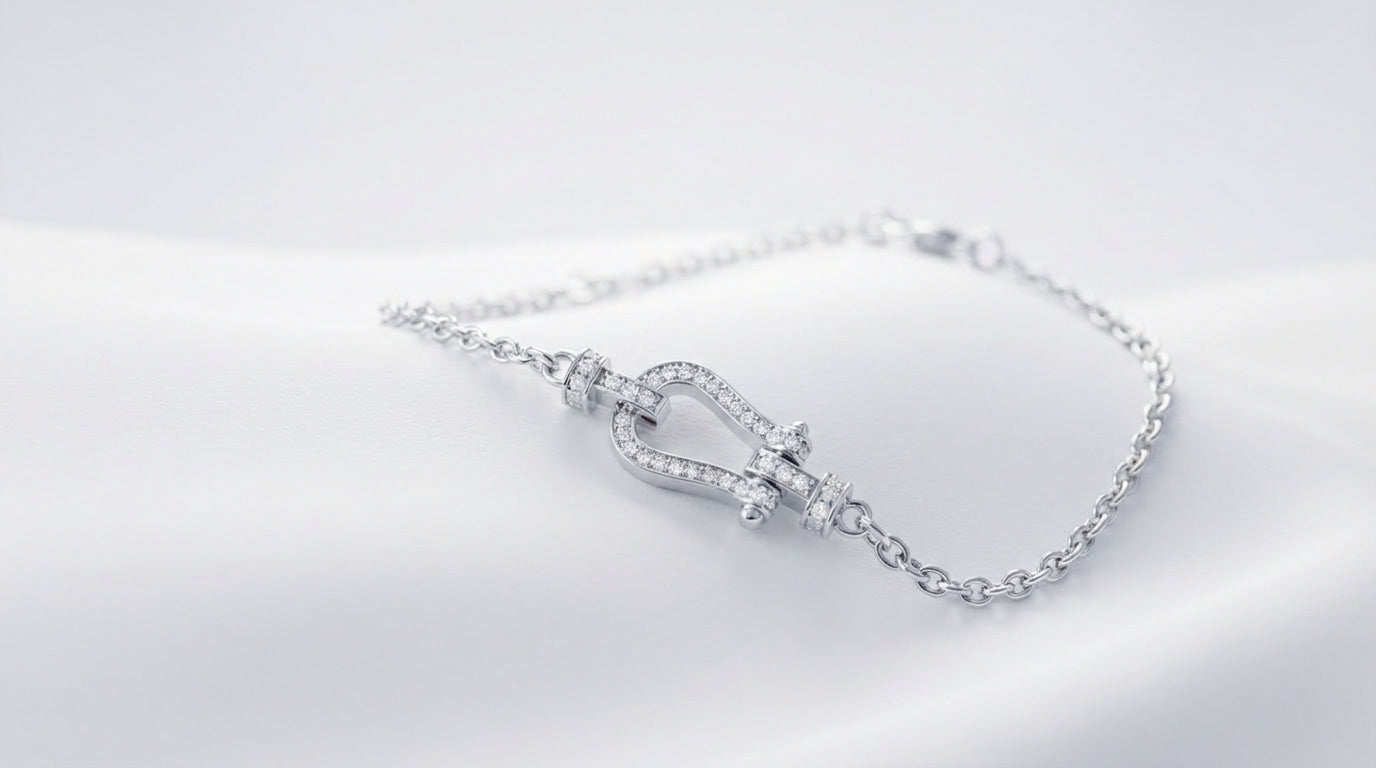 Pavé Lock Chain Bracelet – Gold & Silver