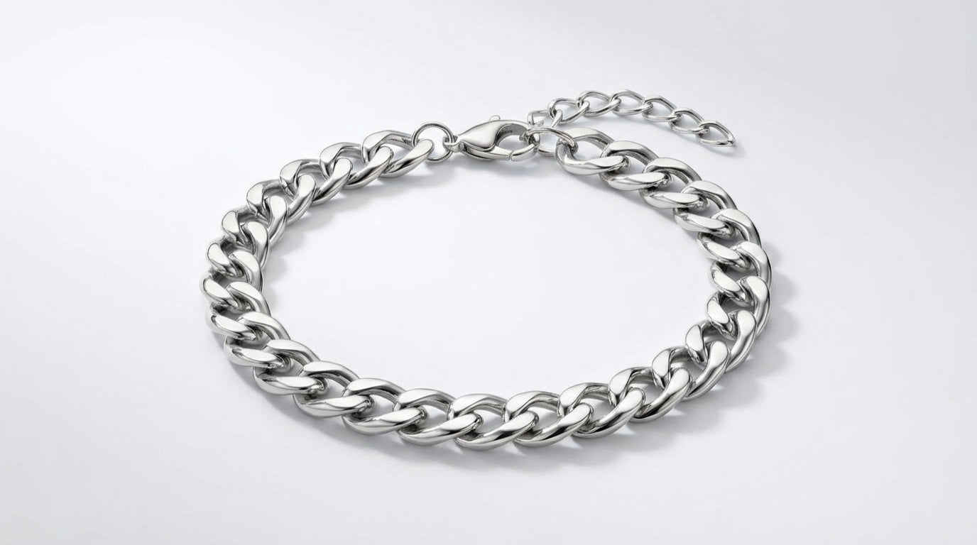 Men’s Silver Cuban Chain Bracelet